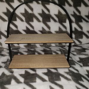 Two Tier shelf with metal handles
